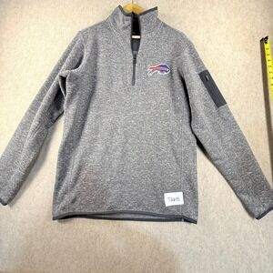 Antigua Buffalo Bills Mens Medium Quarter Zip Pullover Heather Gray Sweater Knit